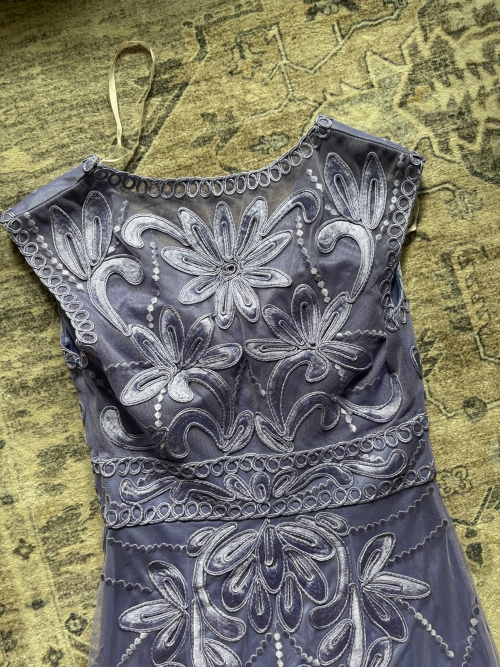 Vintage Y2K 90s Sue Wong purple cocktail dress intricate embroidery size 2 - Picture 9 of 12